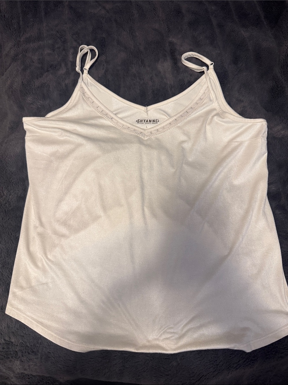 Shyanne Cream  V‑Neck Cami with Adjustable Straps